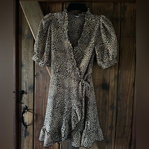 TopShop Animal Print Wrap Dress size 2